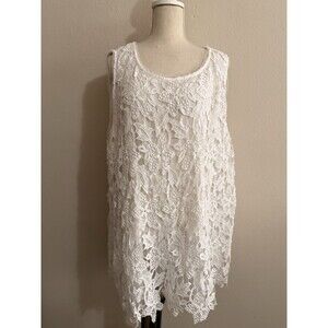 WD NY Women’s Lace 2x Sleeveless Dress White